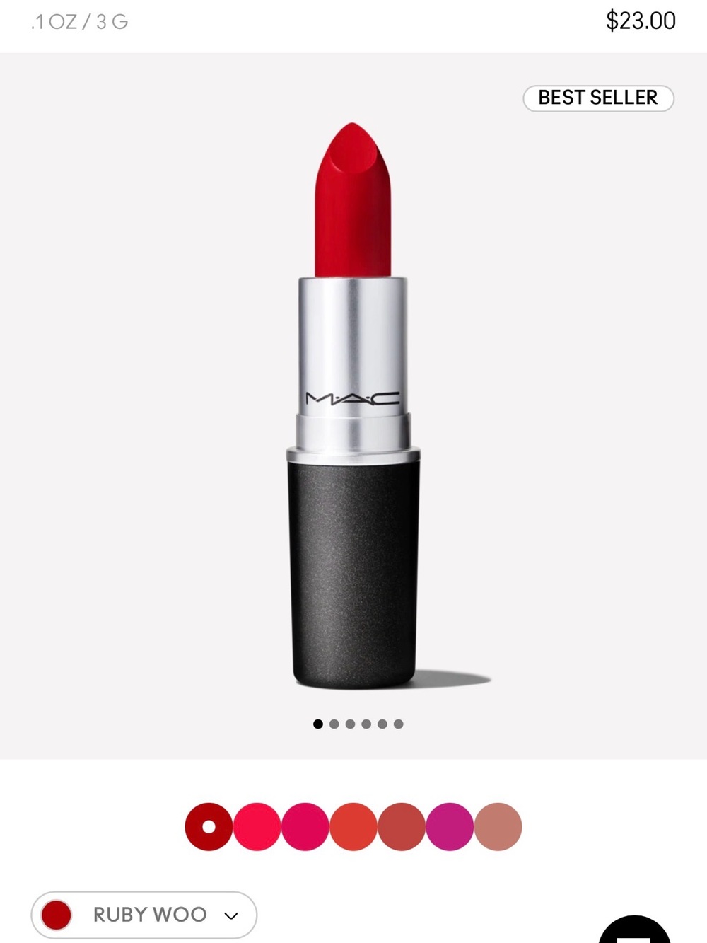 N IB MAC Cosmetics Retro Matte Lipstick - Ruby Woo Red 3g